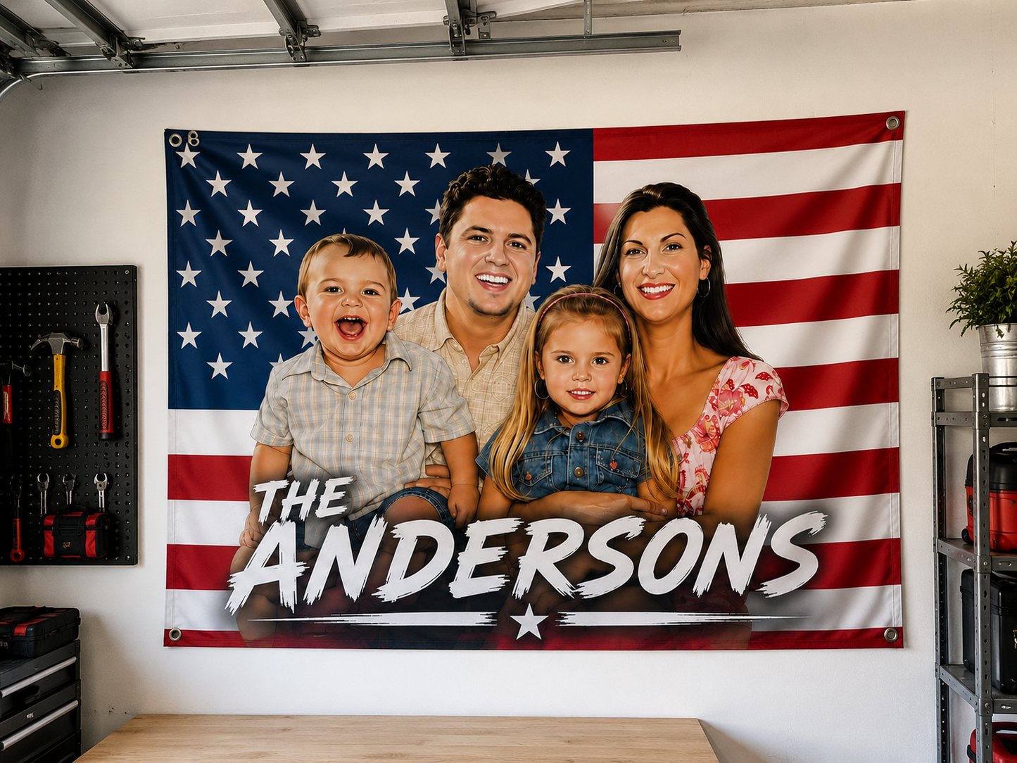 Custom USA American Family Flag