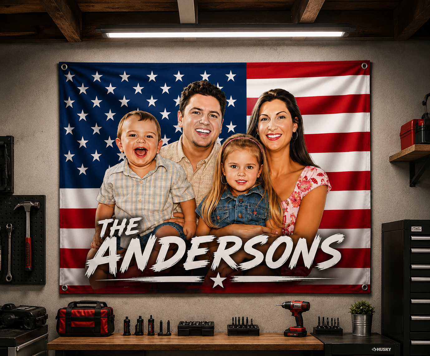 Custom USA American Family Flag
