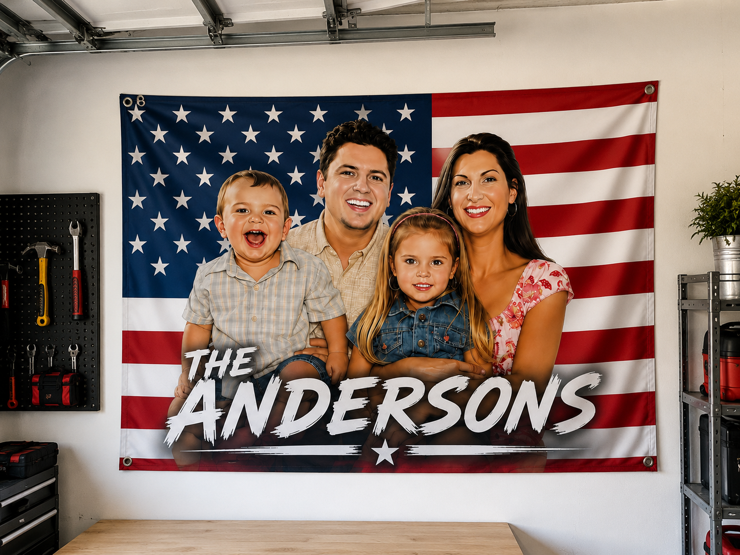 Custom USA American Family Flag