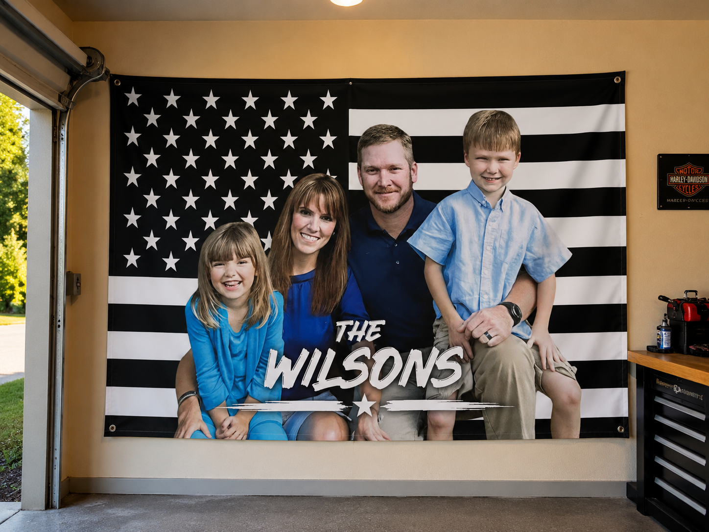 Custom USA American Family Flag